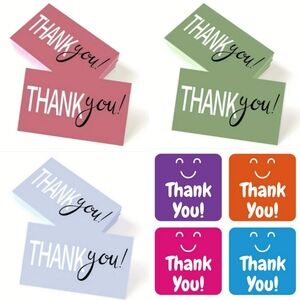 550 Pc Thank You Cards & Stickers
